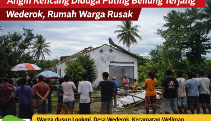 Angin Kencang Diduga Puting Beliung Terjang Wederok, Rumah Warga Rusak