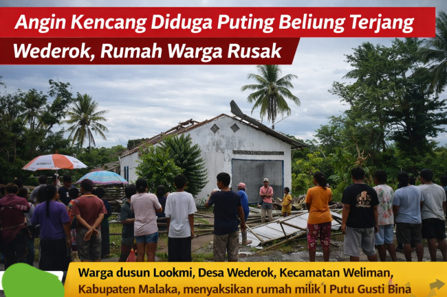 Angin Kencang Diduga Puting Beliung Terjang Wederok, Rumah Warga Rusak