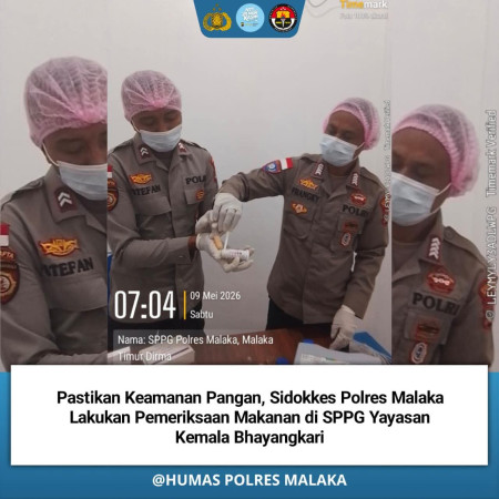 “Pastikan Makanan Aman Dikonsumsi, Sidokkes Polres Malaka Periksa Dapur SPPG Yayasan Kemala Bhayangkari”