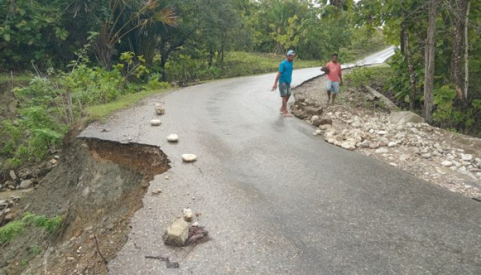 Breaking News: Longsor di Welaus, Sanleo Hambat Truk Tronton; Sopir Terpaksa Perlebar Jalan Secara Swadaya