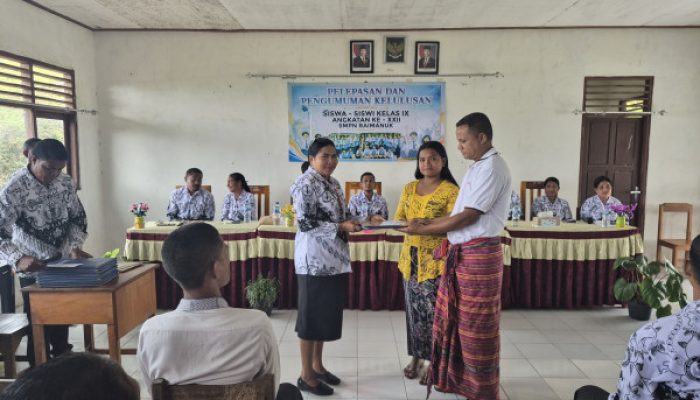 79 Siswa SMPN Raimanuk Lulus 100 Persen, Kepala Sekolah Titip Pesan Moral dan Semangat Raih Masa Depan