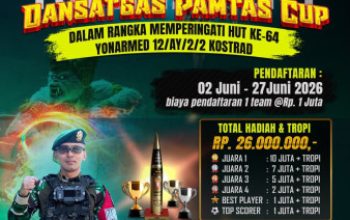 Dansatgas Pamtas Cup 2026 Jadi Kado HUT ke-64 Yonarmed 12 Kostrad untuk Masyarakat Perbatasan