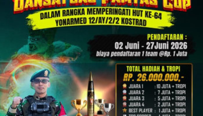 Dansatgas Pamtas Cup 2026 Jadi Kado HUT ke-64 Yonarmed 12 Kostrad untuk Masyarakat Perbatasan