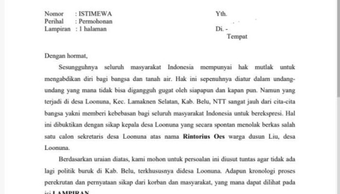 Warga Loonuna Resmi Laporkan Kepala Desa ke Bupati Belu, Desak Pengaduan Segera Diproses
