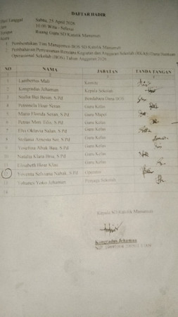 Babak Baru Dugaan Pemalsuan Dokumen BOS SDK Manumuti, Muncul Nama Anak Kepala Sekolah sebagai Penjaga Sekolah yang Dipertanyakan Guru