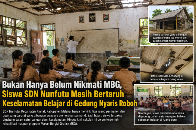 Bukan Hanya Belum Nikmati MBG, Siswa SDN Nunfutu Masih Bertaruh Keselamatan Belajar di Gedung Nyaris Roboh