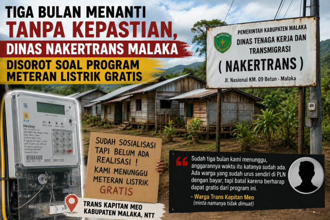 Tiga Bulan Menanti Tanpa Kepastian, Dinas Nakertrans Malaka Disorot Soal Program Meteran Listrik Gratis