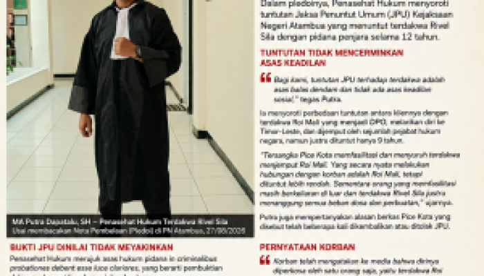 PH Rivel Sila Bacakan Pledoi, Minta Majelis Hakim Bebaskan Terdakwa dari Tuntutan 12 Tahun Penjara